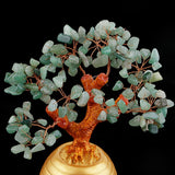 Max Wealth Lucky Money Tree Feng Shui Crystal Plastic Tree Home Decor Green