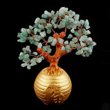 Max Wealth Lucky Money Tree Feng Shui Crystal Plastic Tree Home Decor Green