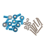 Max 8pcs M3 Link Rod End Ball Joint for 1/10 RC Car Truck Buggy Crawler Blue