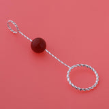 Max Fashion Cigarette Ring Holder with Agate Bead Hands Free Smoking Partner C
