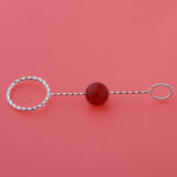 Max Fashion Cigarette Ring Holder with Agate Bead Hands Free Smoking Partner D