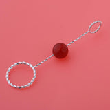 Max Fashion Cigarette Ring Holder with Agate Bead Hands Free Smoking Partner D