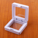 Max 10pcs 3D Floating Coins Frame Rack Jewelry Display Stand Case Holder White