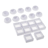 Max 10pcs 3D Floating Coins Frame Rack Jewelry Display Stand Case Holder White