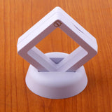 Max 10pcs 3D Floating Coins Frame Rack Jewelry Display Stand Case Holder White