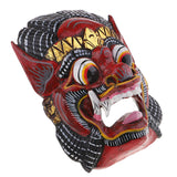 Maxbell Collectibles Thailand Wooden Hand Carved Facial Mask Wall Hanging Art Red