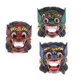 Maxbell Collectibles Thailand Wooden Hand Carved Facial Mask Wall Hanging Art Red