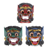 Maxbell Collectibles Thailand Wooden Hand Carved Facial Mask Wall Hanging Art Red