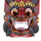 Maxbell Collectibles Thailand Wooden Hand Carved Facial Mask Wall Hanging Art Red