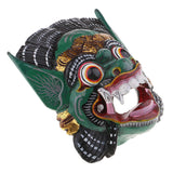 Maxbell Collectibles Thailand Wooden Hand Carved Facial Mask Wall Hanging Art Green