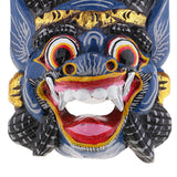 Maxbell Collectibles Thailand Wooden Hand Carved Facial Mask Wall Hanging Art Blue