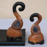 Max Thailand Elephant Wooden Statue Model Southeast Asia Style Home Decoration S
