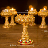 Max Tibet Buddhist Lotus Butter Candle Light Lamp Holder Base Burner 76mm