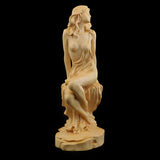 Maxbell Hand Carving Boxwood European Beauty Figurine Statue for Home Decoration DIY