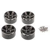 Max 4-Pack Aluminum 1.9 Inch Beadlock Wheel Rims for 1/10 RC Rock Crawler Gray