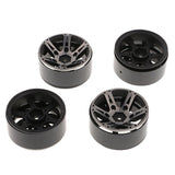 Max 4-Pack Aluminum 1.9 Inch Beadlock Wheel Rims for 1/10 RC Rock Crawler Gray