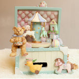 Max Wooden Carousel Music Box Retro Circus Musical Boxes Girls Gift