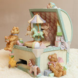 Max Wooden Carousel Music Box Retro Circus Musical Boxes Girls Gift
