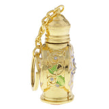 Max Golden Chain Glass Flower Pendant Empty Glass Perfume Bottle Purple