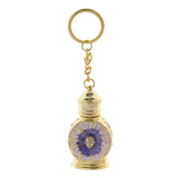 Max Golden Chain Glass Flower Pendant Empty Glass Perfume Bottle Purple