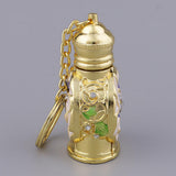 Max Golden Chain Glass Flower Pendant Empty Glass Perfume Bottle Purple