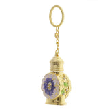 Max Golden Chain Glass Flower Pendant Empty Glass Perfume Bottle Purple