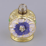 Max Golden Chain Glass Flower Pendant Empty Glass Perfume Bottle Purple