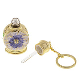Max Golden Chain Glass Flower Pendant Empty Glass Perfume Bottle Purple