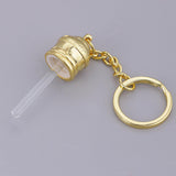 Max Golden Chain Glass Flower Pendant Empty Glass Perfume Bottle Purple
