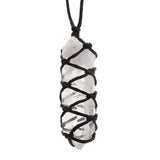 Max Natural Rock Crystal Quartz Pendant Necklace with Rope for Women Jewelry DIY