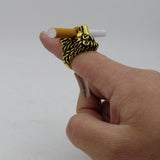 Max Novelty Lion Style Lady Smoking Cigarette Holder Rack Tobacco Accs Gold XL