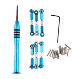 Max Upgrade Metal Adjustable Pull Rod Linkage for WLtoys RC 1/18 Car Sky Blue