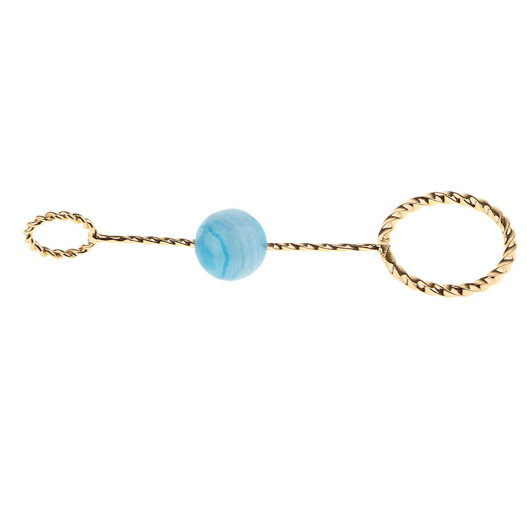 Max Fashion Cigarette Ring Holder with Agate Bead Hands Free Smoking Partner S