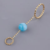 Max Fashion Cigarette Ring Holder with Agate Bead Hands Free Smoking Partner S