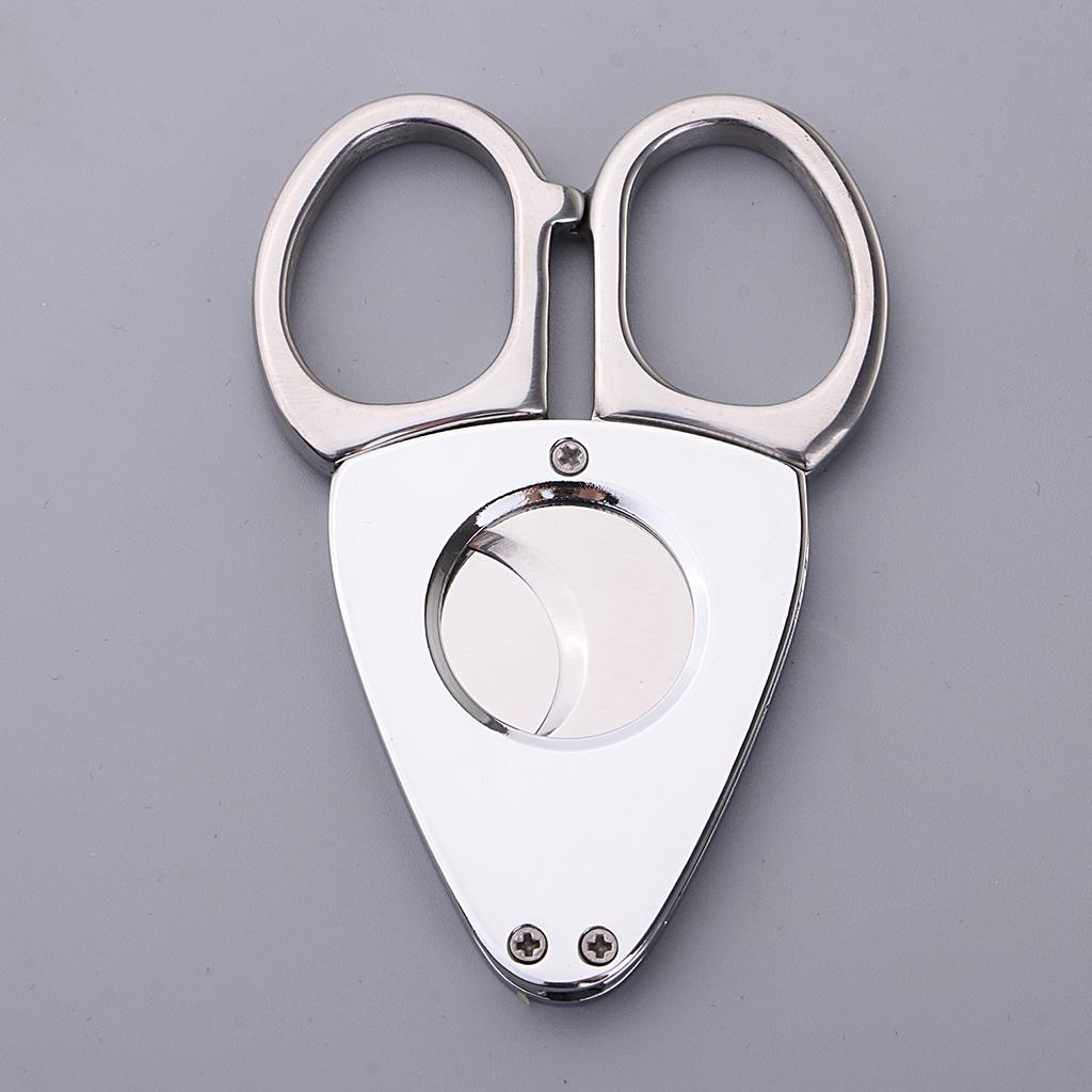 Max 2 in 1 Stainless Steel Cigar Cutting Cutter Scissors Cigar Punch for Smokers