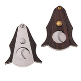 Max Wooden Cigar Cutting Cutter Scissors V-cut Smoking Cigare Tool Silver