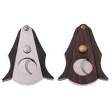 Max Wooden Cigar Cutting Cutter Scissors V-cut Smoking Cigare Tool Silver
