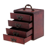 Max 4 Layers Vintage Jewelry Rings Treasure Chest Storage Box Case Trinket Gift