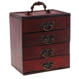 Max 4 Layers Vintage Jewelry Rings Treasure Chest Storage Box Case Trinket Gift
