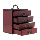 Max 4 Layers Vintage Jewelry Rings Treasure Chest Storage Box Case Trinket Gift