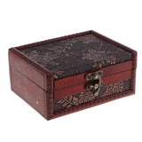 Max Vintage Wooden Trinket Jewelry Storage Box Treasure Case Organizer B