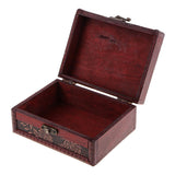 Max Vintage Wooden Trinket Jewelry Storage Box Treasure Case Organizer B