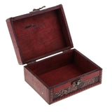 Max Vintage Wooden Trinket Jewelry Storage Box Treasure Case Organizer B