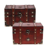 Max Antique Wooden Jewelry Storage Case Treasure Chest Box Home Table Decor A