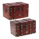 Max Antique Wooden Jewelry Storage Case Treasure Chest Box Home Table Decor A