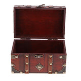 Max Antique Wooden Jewelry Storage Case Treasure Chest Box Home Table Decor A