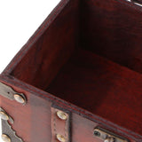 Max Antique Wooden Jewelry Storage Case Treasure Chest Box Home Table Decor A