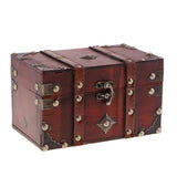 Max Antique Wooden Jewelry Storage Case Treasure Chest Box Home Table Decor A