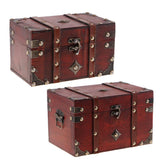 Max Antique Wooden Jewelry Storage Case Treasure Chest Box Home Table Decor A