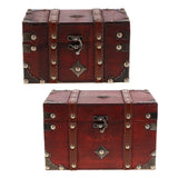 Max Antique Wooden Jewelry Storage Case Treasure Chest Box Home Table Decor A